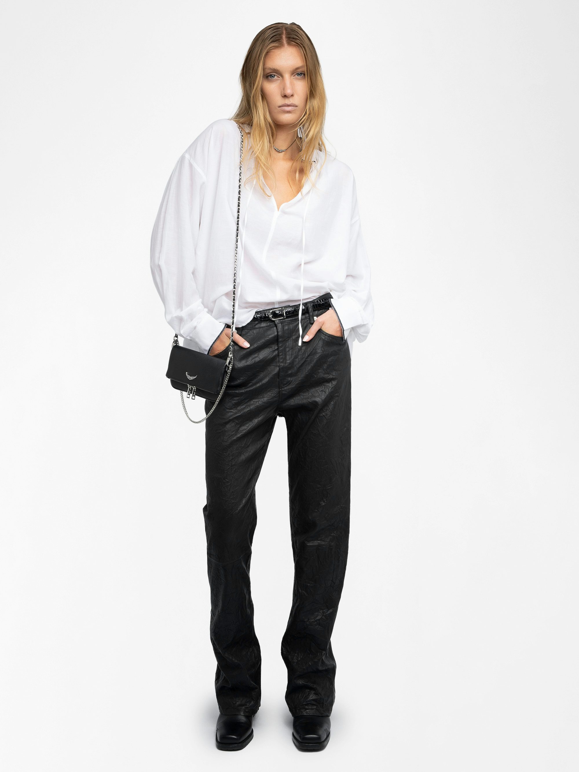 Troene Blouse - Oversize tomboy cotton blouse, long sleeves.